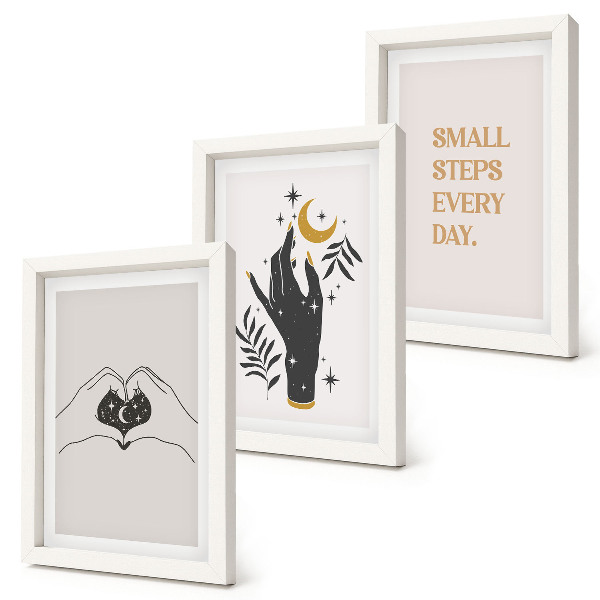 Bilderset mit rahmen Minimalistische Illustrationen inspirieren Boho-Texte