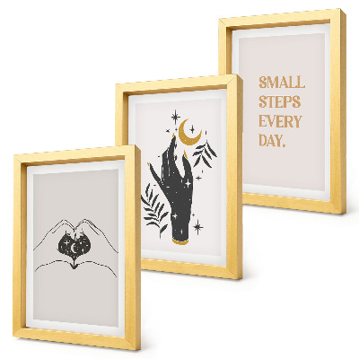 Bilderset mit rahmen Minimalistische Illustrationen inspirieren Boho-Texte