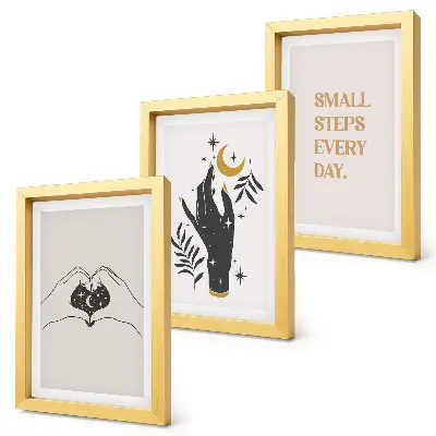 Bilderset mit Rahmen minimalistische Illustrationen mit Boho-Texten