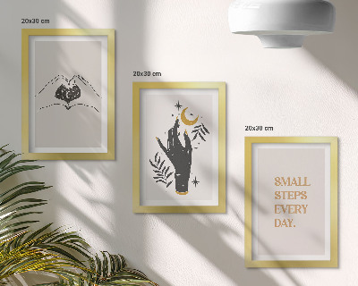 Bilderset mit rahmen Minimalistische Illustrationen inspirieren Boho-Texte
