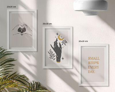 Bilderset mit rahmen Minimalistische Illustrationen inspirieren Boho-Texte