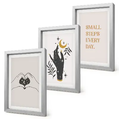 Bilderset mit Rahmen minimalistische Illustrationen mit Boho-Texten