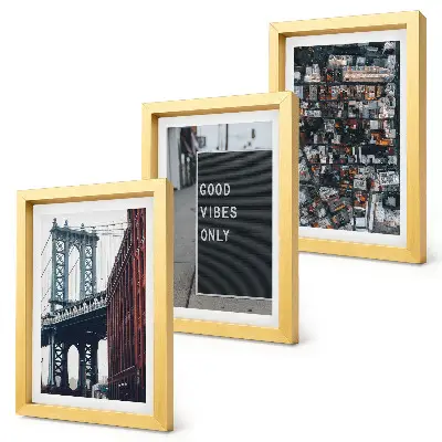 Bilderwand mit einer Luftaufnahme einer städtischen Brücke und Straßenschildern