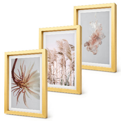 Bilderwand Blumen und Gräser auf hellem Hintergrund in einem harmonischen Set