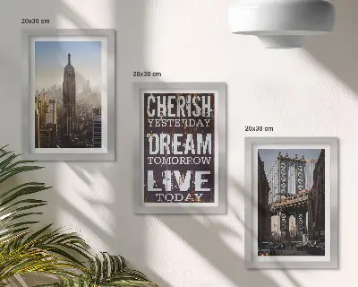 New Yorker Stadtansichten mit einem inspirierenden Zitat als Bilderset mit Rahmen