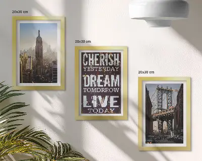New Yorker Stadtansichten mit einem inspirierenden Zitat als Bilderset mit Rahmen