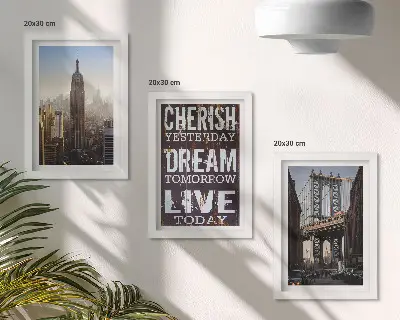 New Yorker Stadtansichten mit einem inspirierenden Zitat als Bilderset mit Rahmen