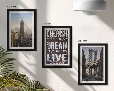 New Yorker Stadtansichten mit einem inspirierenden Zitat als Bilderset mit Rahmen