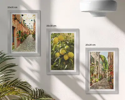 Fotowand charmante Straßen mit Blumen und Zitronen