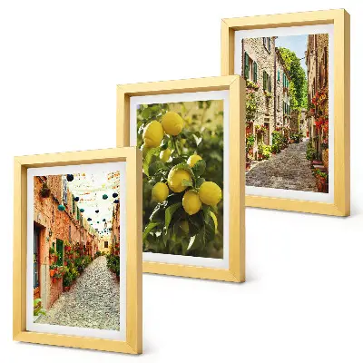 Fotowand charmante Straßen mit Blumen und Zitronen