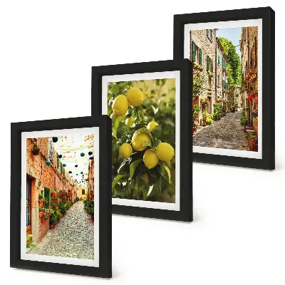 Fotowand charmante Straßen mit Blumen und Zitronen