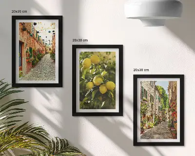Fotowand charmante Straßen mit Blumen und Zitronen