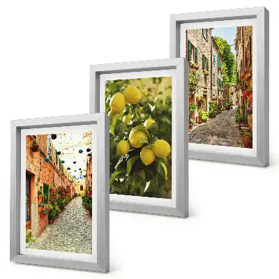 Fotowand charmante Straßen mit Blumen und Zitronen