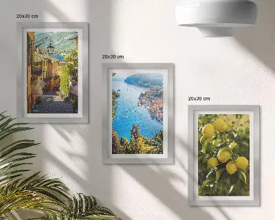 Bilderwand malarische Küstenstraßen mit Blick auf das Meer und Zitronen