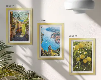 Bilderwand malarische Küstenstraßen mit Blick auf das Meer und Zitronen