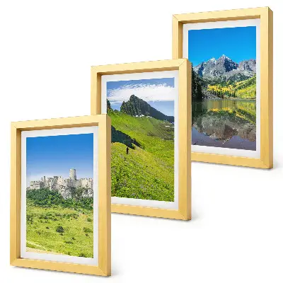 Fototapete grüne Hügel mit einer Burg und Berglandschaft