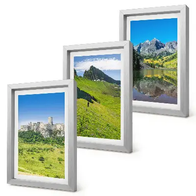 Fototapete grüne Hügel mit einer Burg und Berglandschaft