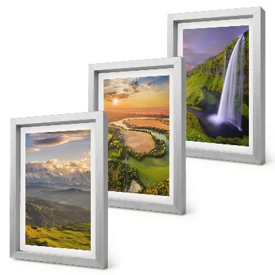 Bilderwand Bergfluss- und Wasserfallblicke in der Natur