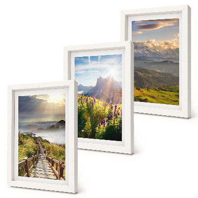 Bilderwand Berglandschaften mit Blumen, Himmel und Weg