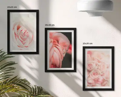 Bilderwand in Pastellrosa und Flamingotönen