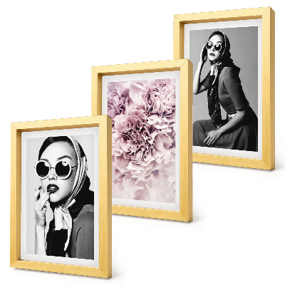 Bilderwand Stilvolle Porträts von Frauen mit rosa Blumen