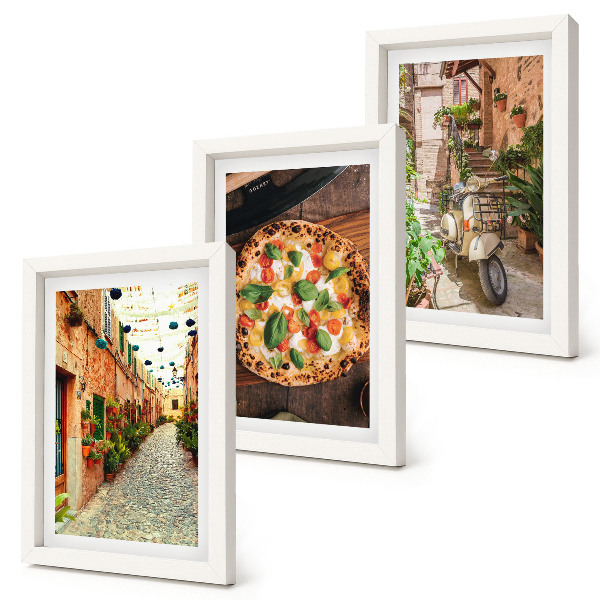 Fotowand Charmante Straßen mit Pflanzen und italienischer Pizza