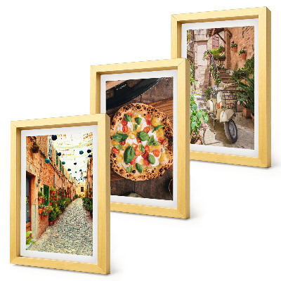 Fotowand Charmante Straßen mit Pflanzen und italienischer Pizza