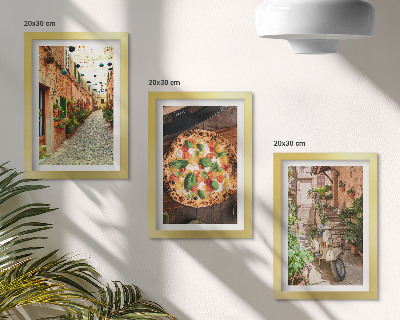 Fotowand Charmante Straßen mit Pflanzen und italienischer Pizza