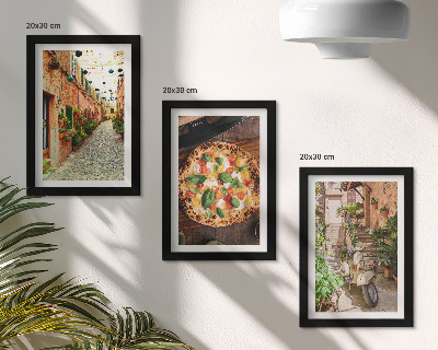 Fotowand Charmante Straßen mit Pflanzen und italienischer Pizza