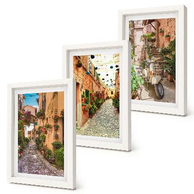 Fotowand Charmante, blumengeschmückte Straßen in italienischem Flair