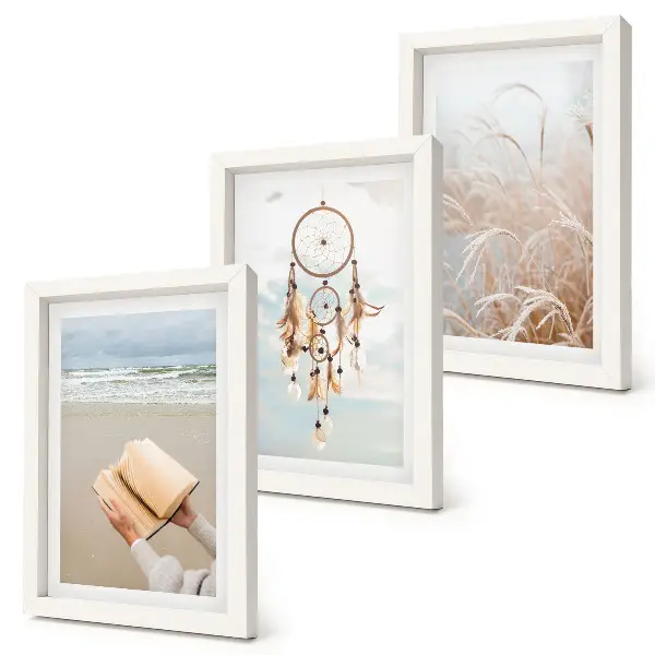 Bilderwand friedliche Landschaften mit zarten Sommeransichten im Boho-Stil
