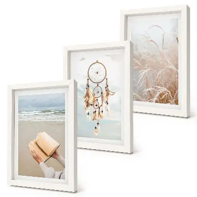 Bilderwand friedliche Landschaften mit zarten Sommeransichten im Boho-Stil