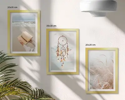Bilderwand friedliche Landschaften mit zarten Sommeransichten im Boho-Stil