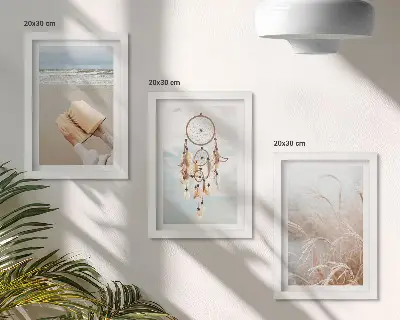 Bilderwand friedliche Landschaften mit zarten Sommeransichten im Boho-Stil