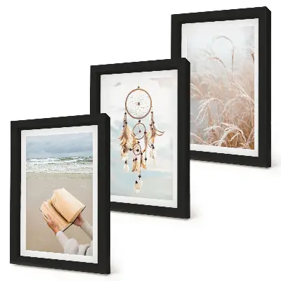 Bilderwand friedliche Landschaften mit zarten Sommeransichten im Boho-Stil