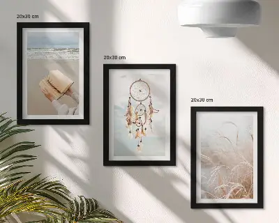 Bilderwand friedliche Landschaften mit zarten Sommeransichten im Boho-Stil