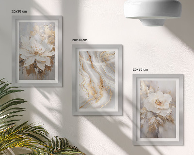 Fotowand Blumen und abstraktes Marmormuster