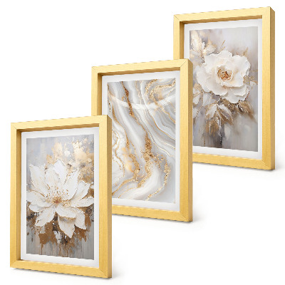 Fotowand Blumen und abstraktes Marmormuster