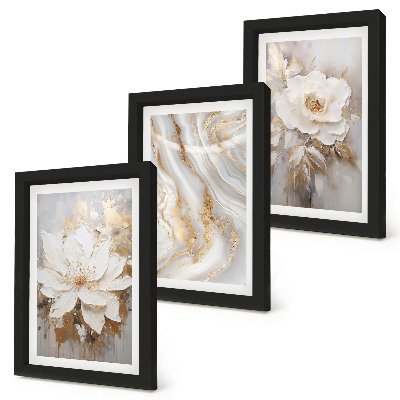 Fotowand Blumen und abstraktes Marmormuster