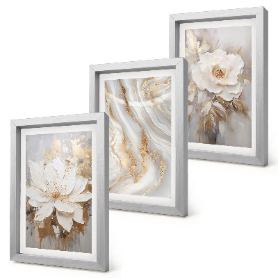 Fotowand Blumen und abstraktes Marmormuster
