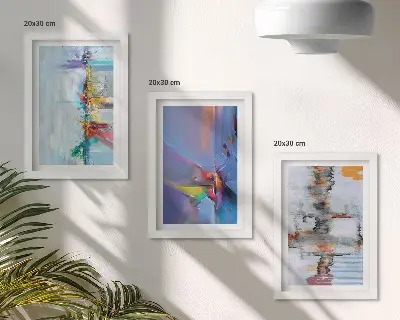 Bilderset mit Rahmen im abstrakten Kompositionsmalstil