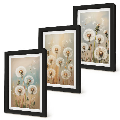Bilderwand Löwenzahnblüten vor einem Hintergrund aus Pastellfarben