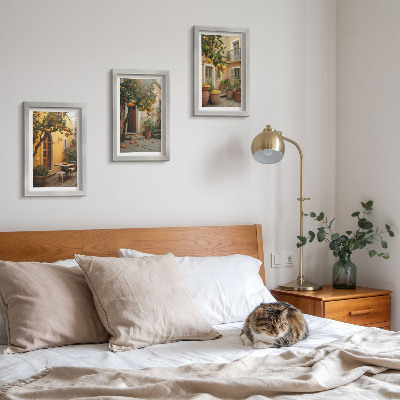 Bilderwand Ein Garten mit Zitrusbäumen in sonniger Lage
