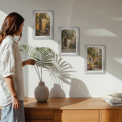 Bilderwand Ein Garten mit Zitrusbäumen in sonniger Lage