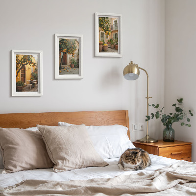 Bilderwand Ein Garten mit Zitrusbäumen in sonniger Lage