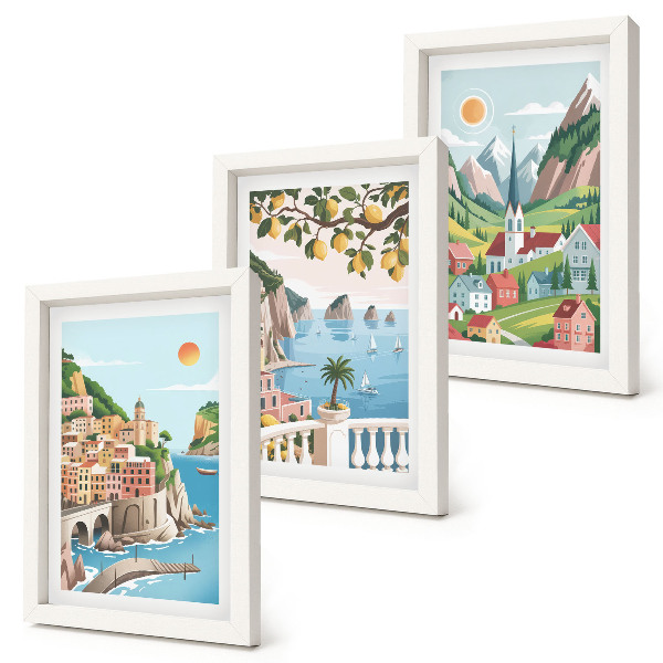 Bilderwand Malerische Landschaften mit Meer und Zitrusfrüchten