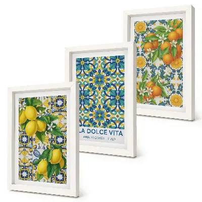 Fotowand mit Zitronenblüten und Orangen nach italienischer Art