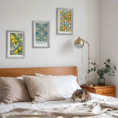 Fotowand mit Zitronenblüten und Orangen nach italienischer Art