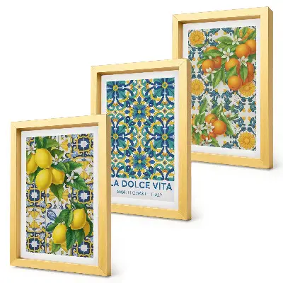 Fotowand mit Zitronenblüten und Orangen nach italienischer Art