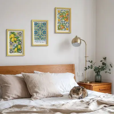 Fotowand mit Zitronenblüten und Orangen nach italienischer Art